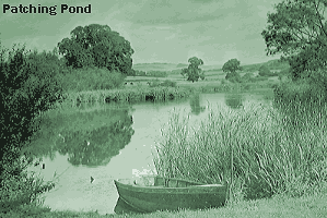 Patching Pond  in the 1950's - Clifford Potten's boat is shown in the foreground